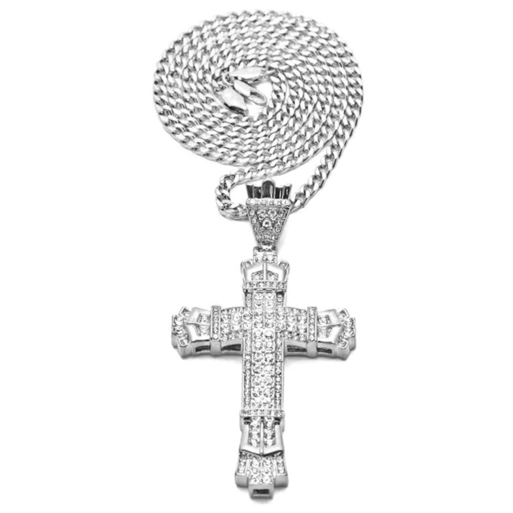 COPY - Vintage Rhinestones Cross Necklace 18K Golden Plated